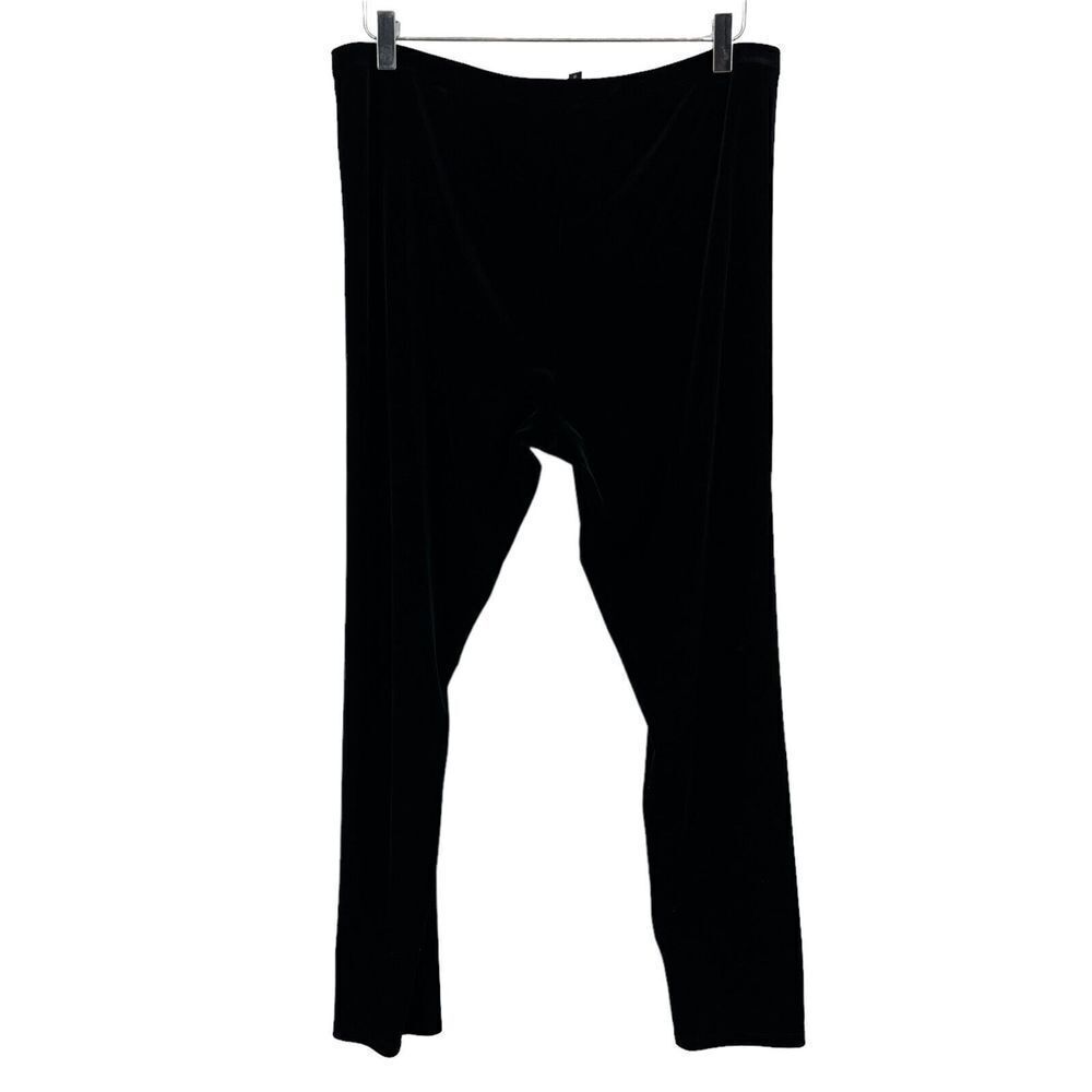 Eileen Fisher Ankle Leggings Woman 1X Black Velvet Style Stretch Pants - Picture 7 of 11